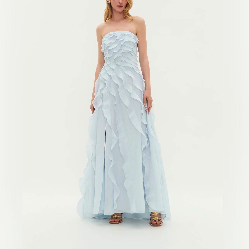 Aje Allairie Gown Pastel Blue